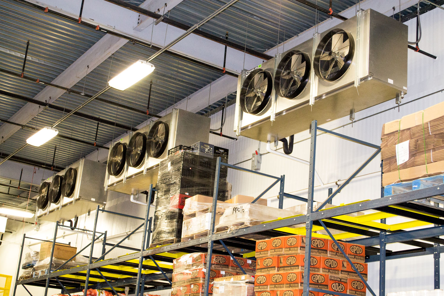 Fans in the warehouse NRM remote refrigeration controls